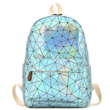 Yogodlns Geometric Holographic Backpack Travel Men Women Backpacks PVC Laser Shoulder Bag student school backpack casual