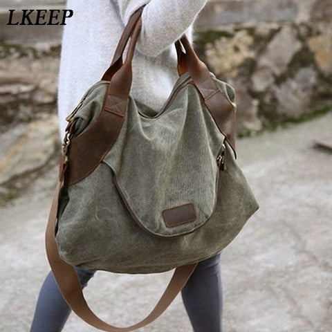 2020 Brand Large Pocket Casual Tote Women's Handbag Shoulder Handbags Canvas  Capacity Bags For Women Messenger Bags