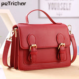 Vintage Satchels Women's Handbag Ladies Shoulder Bag Brand Designer PU Leather Female Crossbody Messenger Bags Top Handle Purse